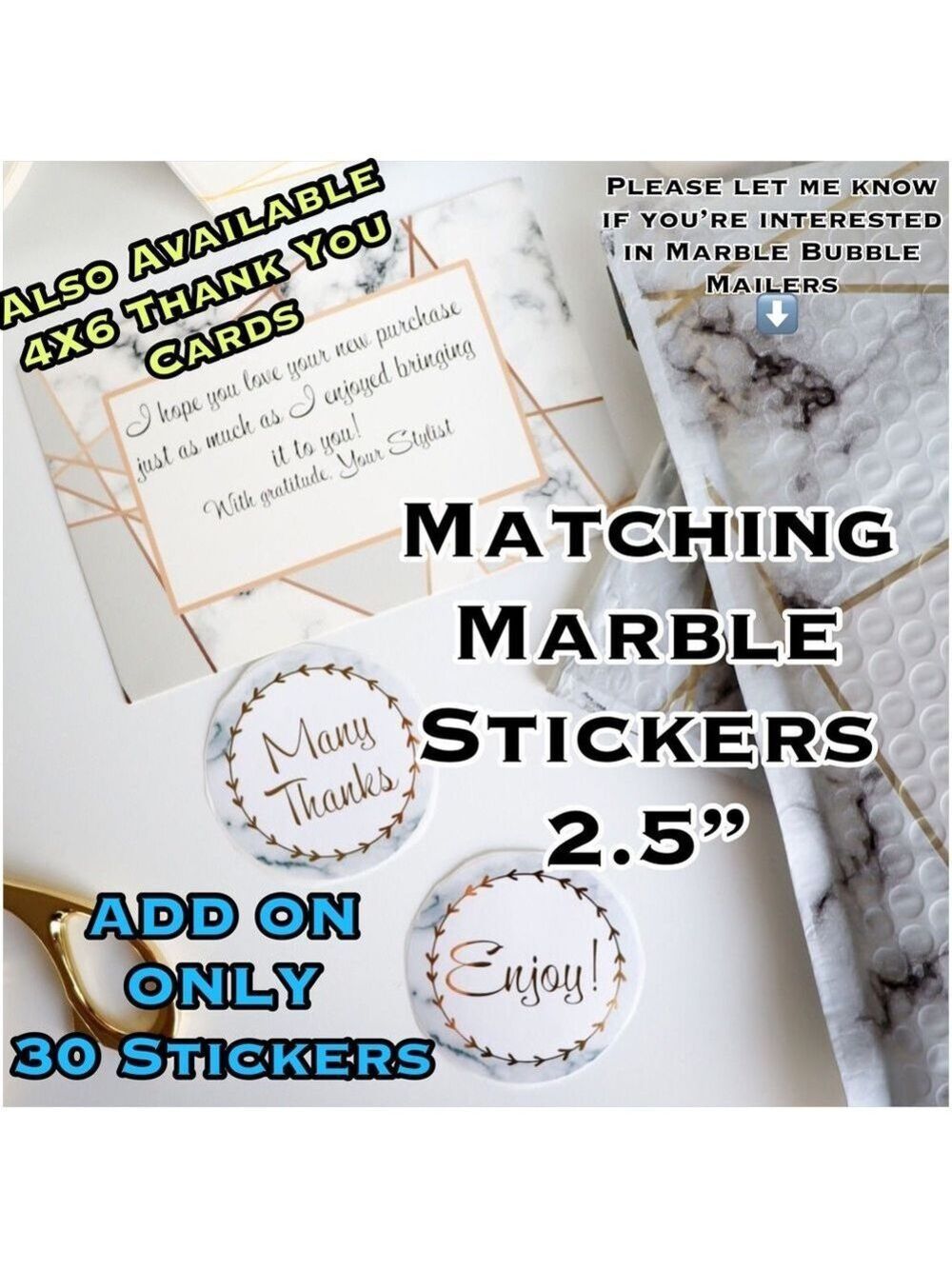 30 2.5” Marble Stickers ADD ON ONLY (PRICE IS FIRM - Picture 3 of 4